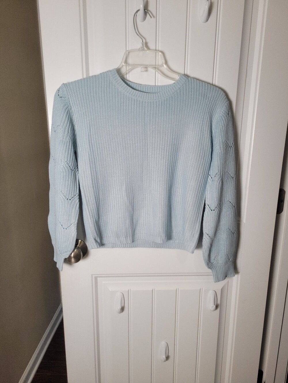 Chelsa and Violet Girls Light Blue Knit Sweater - Crewneck